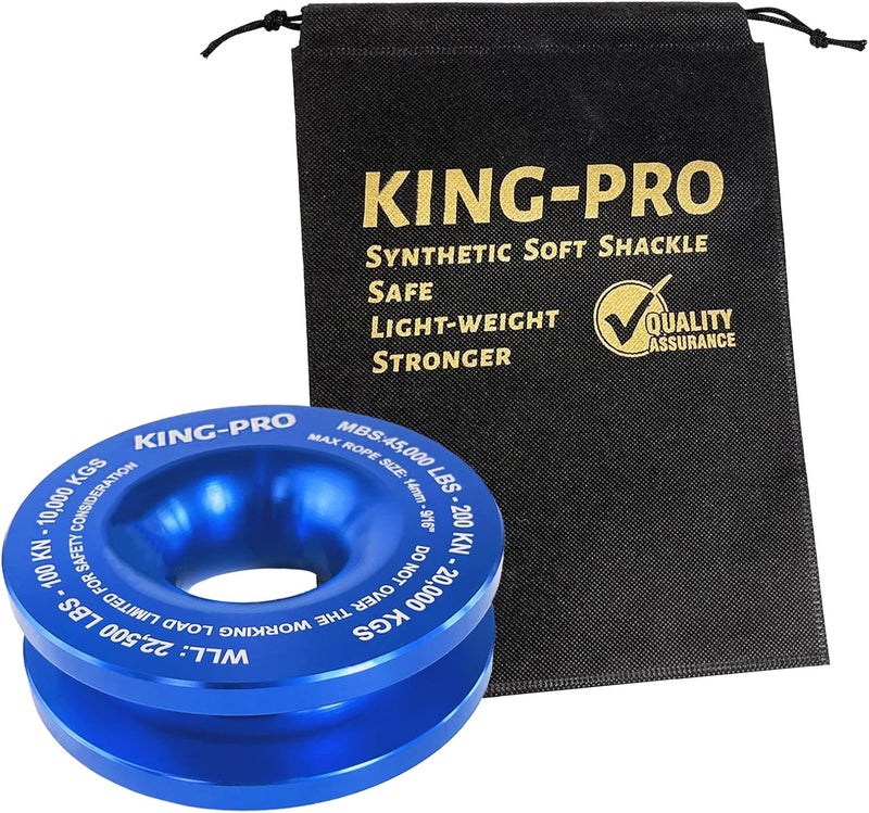 KING-PRO Snatch Recovery Ring, 45000 lbs Winch Snatch Block Pulley Towing Ring, for ATV UTV SUV Truck Off-Road Vehicle Towing Soft Shackle Recovery（Blue） - Image 3